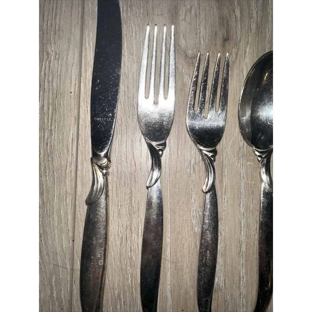 Vintage‎ 1847 Rogers Bros. FLAIR Silverplate 5 Piece Place Setting ~ Flatware
